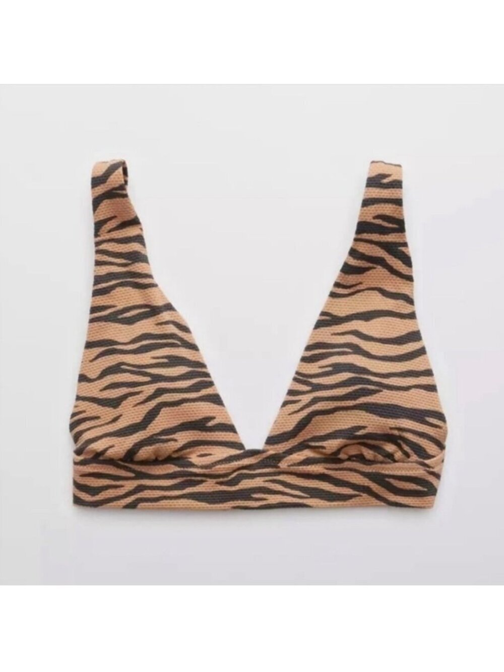 NWT Aerie Pique Triangle Zebra Stripes Bikini Top - Size: Small - Picture 7 of 8